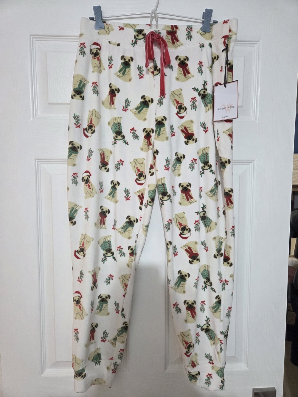 NWT Tabitha Webb Pug Holiday Sleepwear Pants, Medium